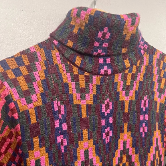NWOT Farm Rio Tapestry Scarf Sweater Dress Colorful Geometric Design Long Sleeve - Picture 3 of 13